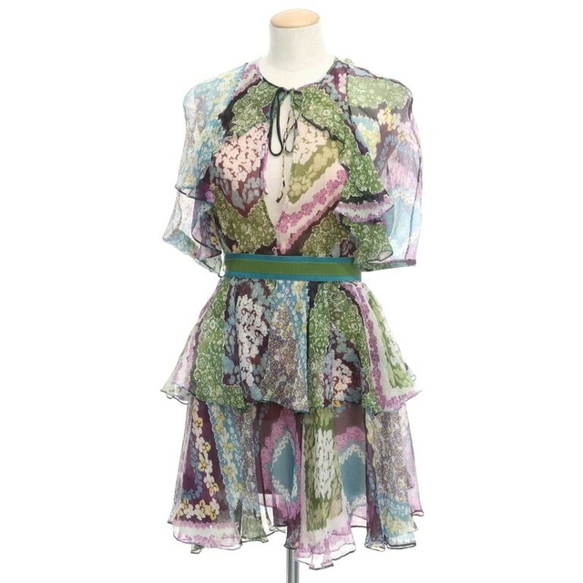 新品】ディースクエアード DSQUARED2 小花柄 シルクシフォン フリル