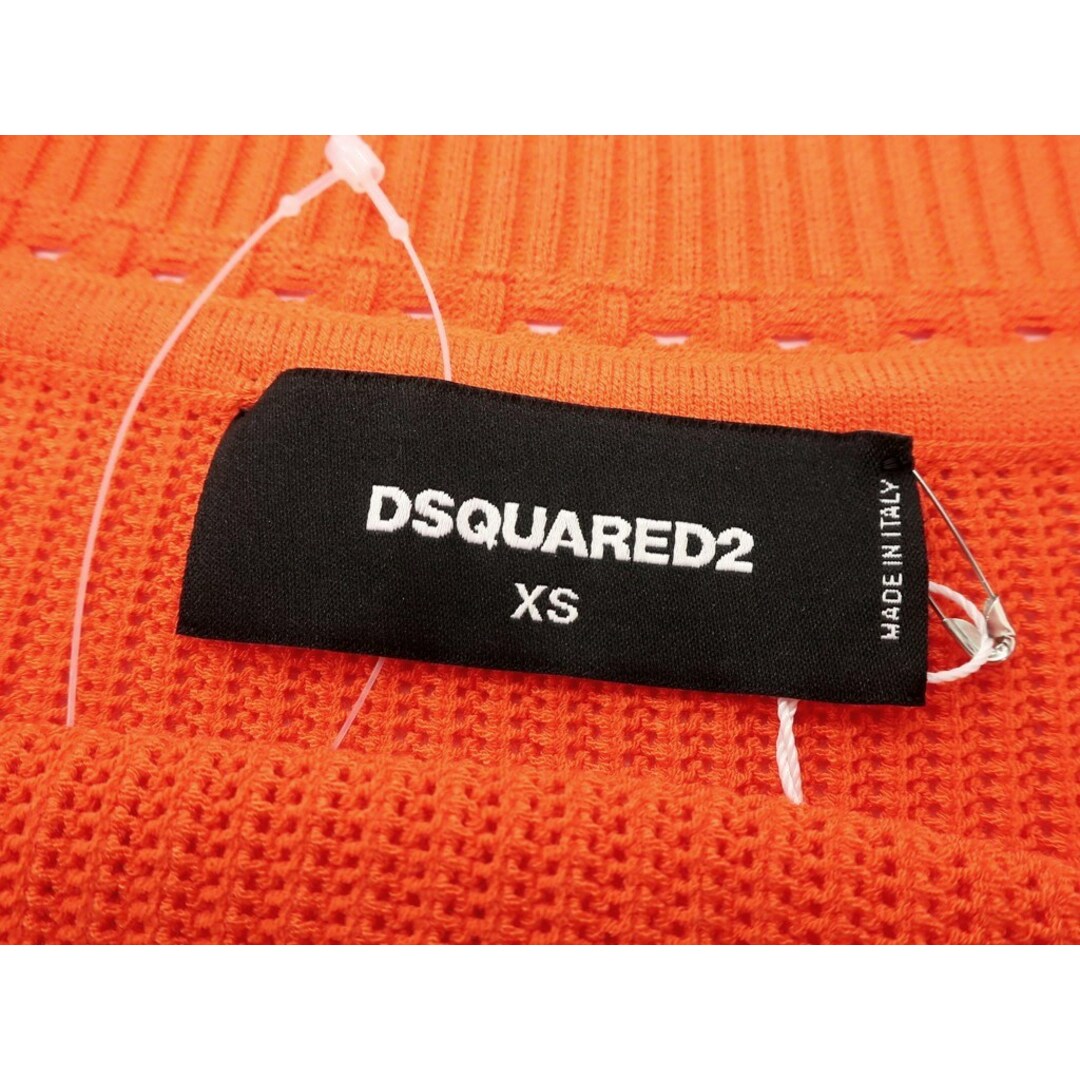 DSQUARED2(ディースクエアード)の【新品】ディースクエアード DSQUARED2 レーヨン 半袖 ニットワンピース オレンジ【サイズXS】【レディース】 レディースのワンピース(ひざ丈ワンピース)の商品写真