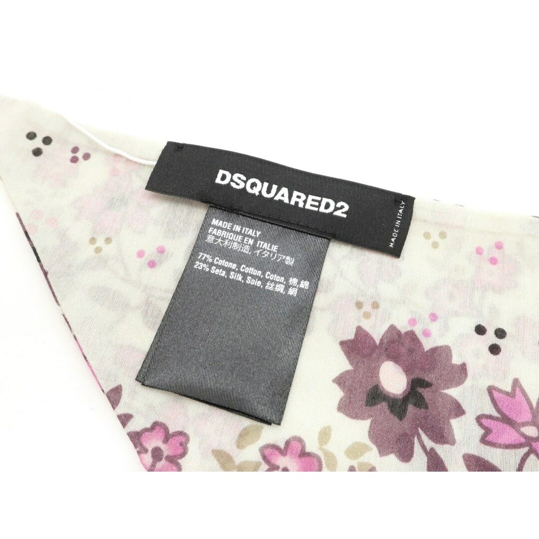 364 DSQUARED2　新品　スカーフ　花柄　シルク100%　定価4.8万円