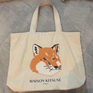 メゾンキツネ(MAISON KITSUNE')のmaison kitsune メゾンキツネ トートバッグ ベージュ 中古(トートバッグ)