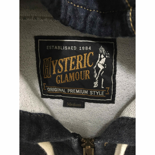 HYSTERIC GLAMOUR(ヒステリックグラマー)の【個性派】HYSTERIC GLAMOUR デニム ジップ 30TH GIRL メンズのトップス(パーカー)の商品写真