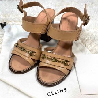 美品　CELINE　厚底　美脚　ウエッジ　サンダル　ストロー　37　23cm程度