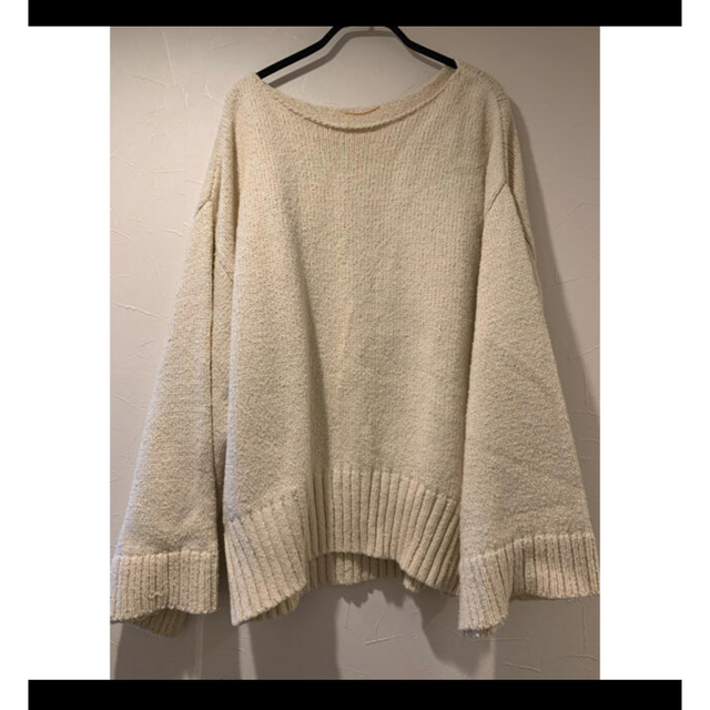 L'Appartement DEUXIEME CLASSE(アパルトモンドゥーズィエムクラス)のL'Appartement CTN FLARE S/L KNIT ホワイト レディースのトップス(ニット/セーター)の商品写真