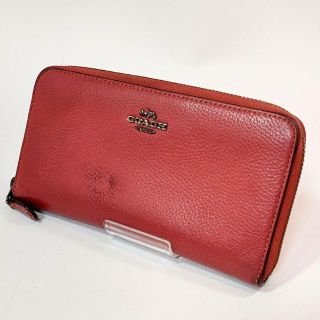 コーチ(COACH)の【特価品】コーチ 長財布 ラウンドジップ レッド アコーディオン(財布)