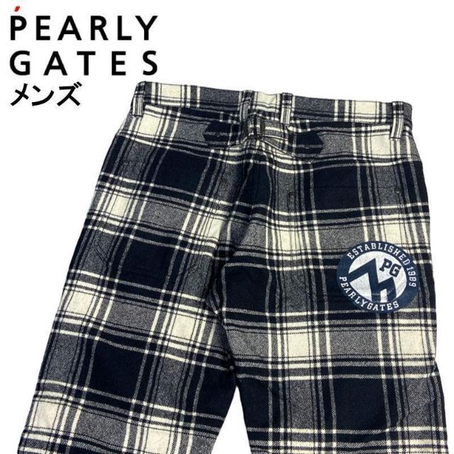 PEARLY GATES パーリーゲイツ ウールパンツ チェック柄 ネイビー 5なし生地の厚さ