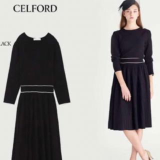 セルフォード(CELFORD)のCELFORD  セルフォード　ロングニットワンピース　ブラック(ロングワンピース/マキシワンピース)