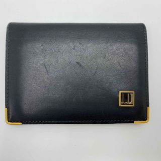 ダンヒル(Dunhill)のダンヒル　カードケース　名刺入れ　ブラック　ゴールド金具　r486(財布)