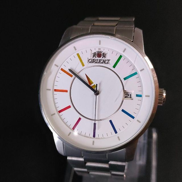 希少【稼働品】ORIENT オリエントER02 ホワイト レインボー 虹 自動巻
