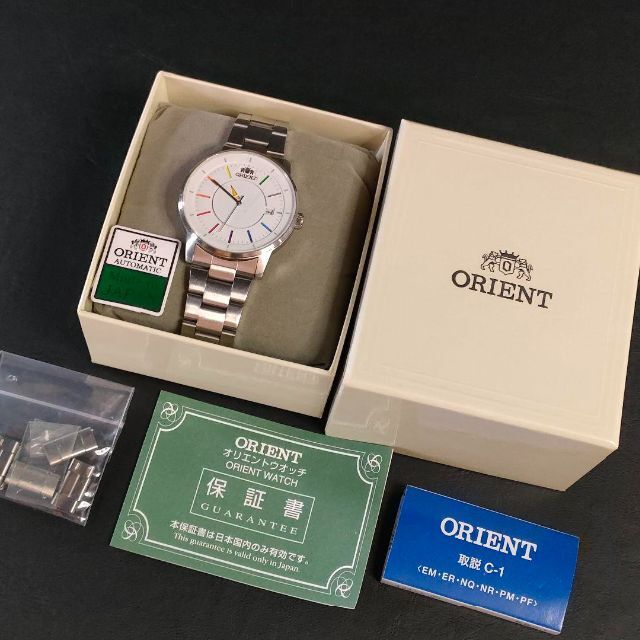 希少【稼働品】ORIENT オリエントER02 ホワイト レインボー 虹 自動巻