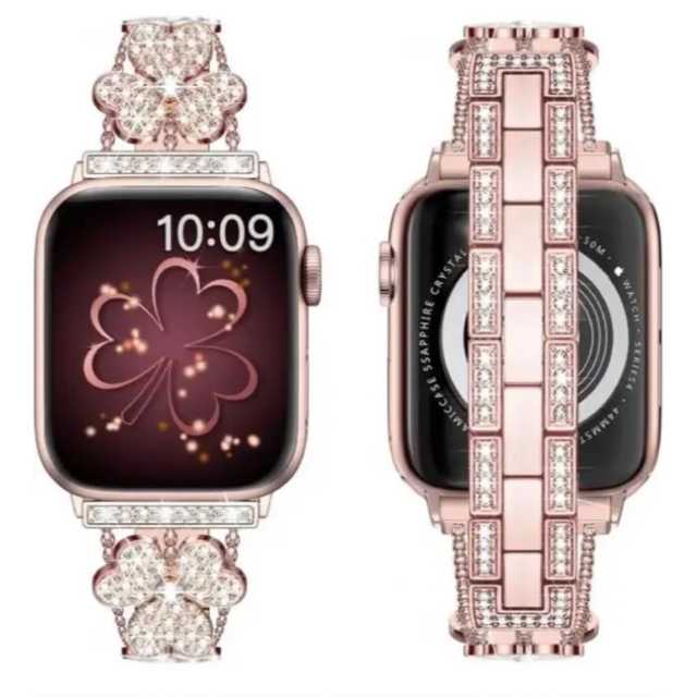 Apple Watch(アップルウォッチ)のアップルウォッチ　バンド　  ピンクゴールド　SNS 大人気　クローバー スマホ/家電/カメラのスマホアクセサリー(iPhoneケース)の商品写真