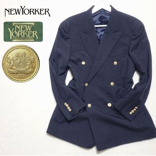 NEWYORKER - ニューヨーカー ダブルブレストジャケット 紺ブレ 金