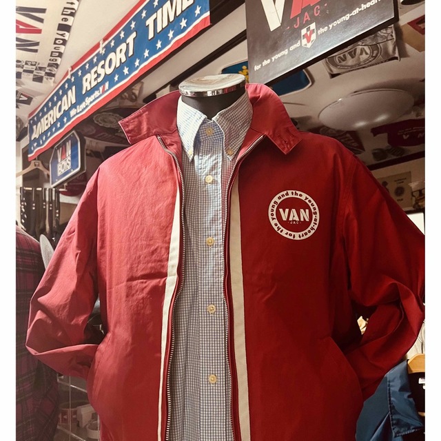 VAN Jacket - VANヴィンテージRacingスイングトップ、テープストライプ