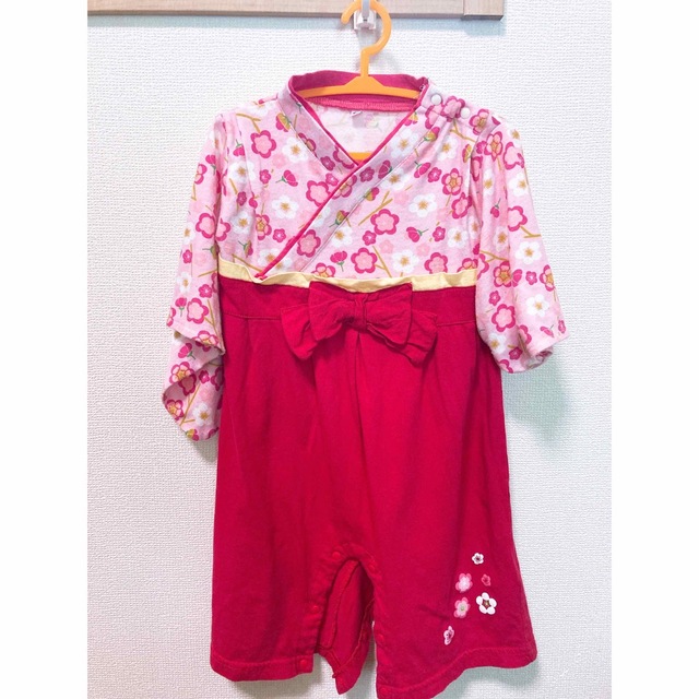 きもの　ロンパース キッズ/ベビー/マタニティのキッズ服女の子用(90cm~)(和服/着物)の商品写真