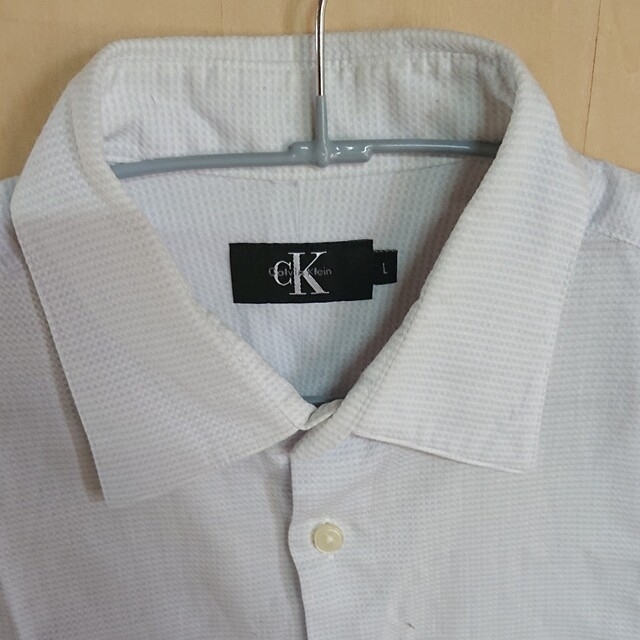 Calvin Klein(カルバンクライン)のカルバンクライン CK ブルー Ｌサイズ 長袖 シャツ メンズのトップス(シャツ)の商品写真