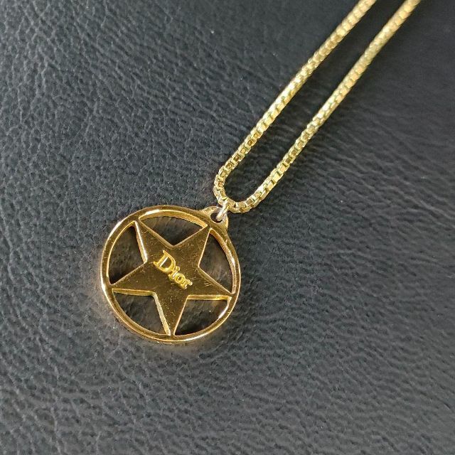 【美品】Dior ディオール　ネックレス　ゴールド　サークル　スター　星　ロゴ | フリマアプリ ラクマ