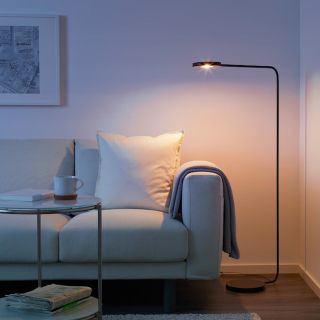 イケア(IKEA)のIKEA イケア イッペルリグ LED フロアランプ ダークグレー(フロアスタンド)