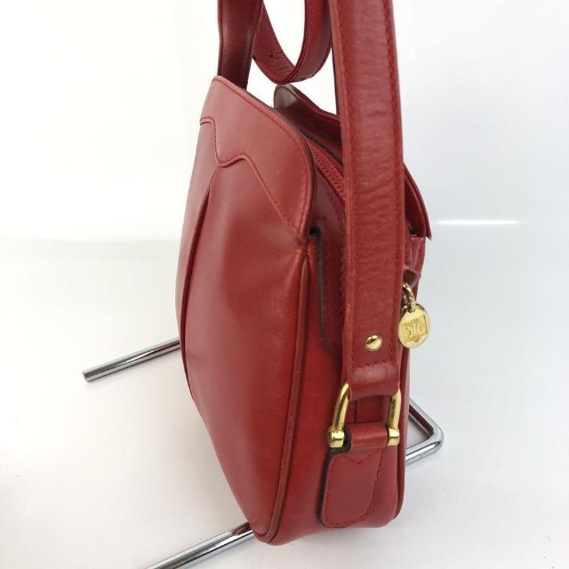 CELINE セリーヌ レザー ショルダーバッグ レッド レディース ブランド-