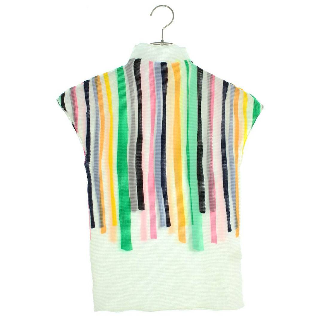 ISSEY MIYAKE(イッセイミヤケ)のミーイッセイミヤケ  MI31FK523 マルチストライプボックスプリーツTシャツ  レディース レディースのトップス(Tシャツ(半袖/袖なし))の商品写真