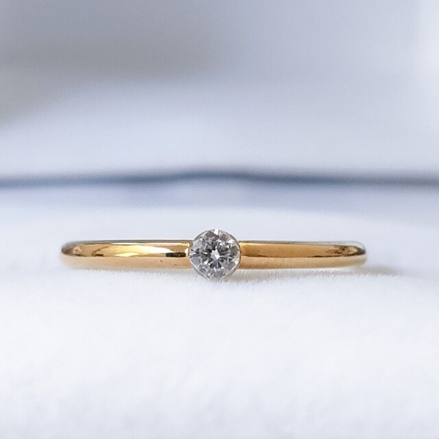 AHKAH アーカー ダイヤモンド ブリリアン リング K18YG 0.05ct | cprc