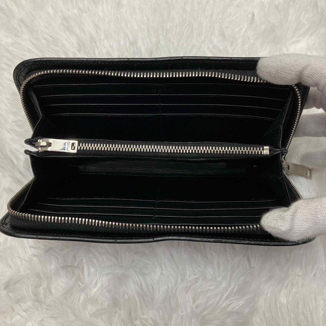 Saint Laurent - 極美品✨ サンローラン 長財布 ラウンドジップ クロコ