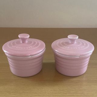 ルクルーゼ(LE CREUSET)のル・クルーゼ　ラムカン 蓋付き　ピンク(食器)