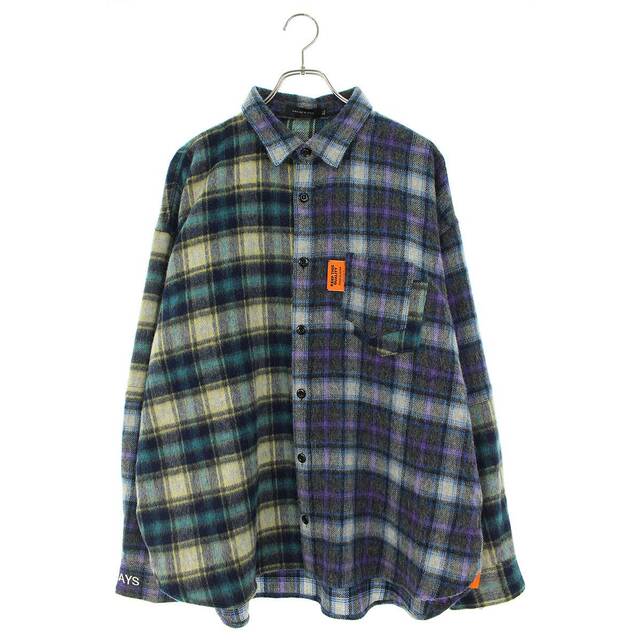 オールウェイズアウトオブストック ALWAYS OUT OF STOCK 22AW Combination check CPO jacket HA-022305109 コンビネーションチェックCPO長袖シャツ メンズ XLトップス