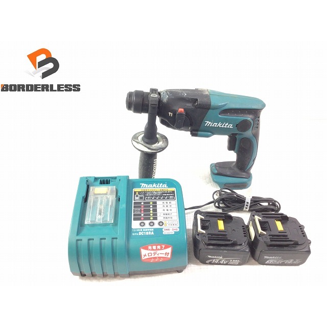 ☆品☆makita マキタ 16mm 14.4V 充電式ハンマドリル HR162D バッテリー2個(14.4V3.0Ah) 充電器付き 70244工具