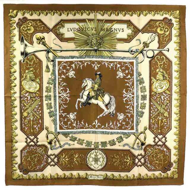 Hermes - エルメス HERMES スカーフ LVDOVICVS MAGNVS 白い馬に跨った