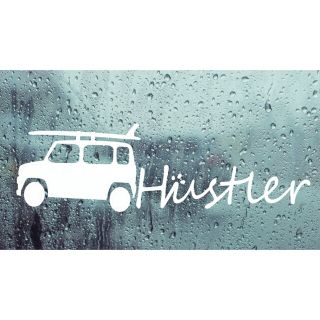 波文字ハスラー　カッティングステッカー　カワイイ　ステッカー　hustler(サーフィン)