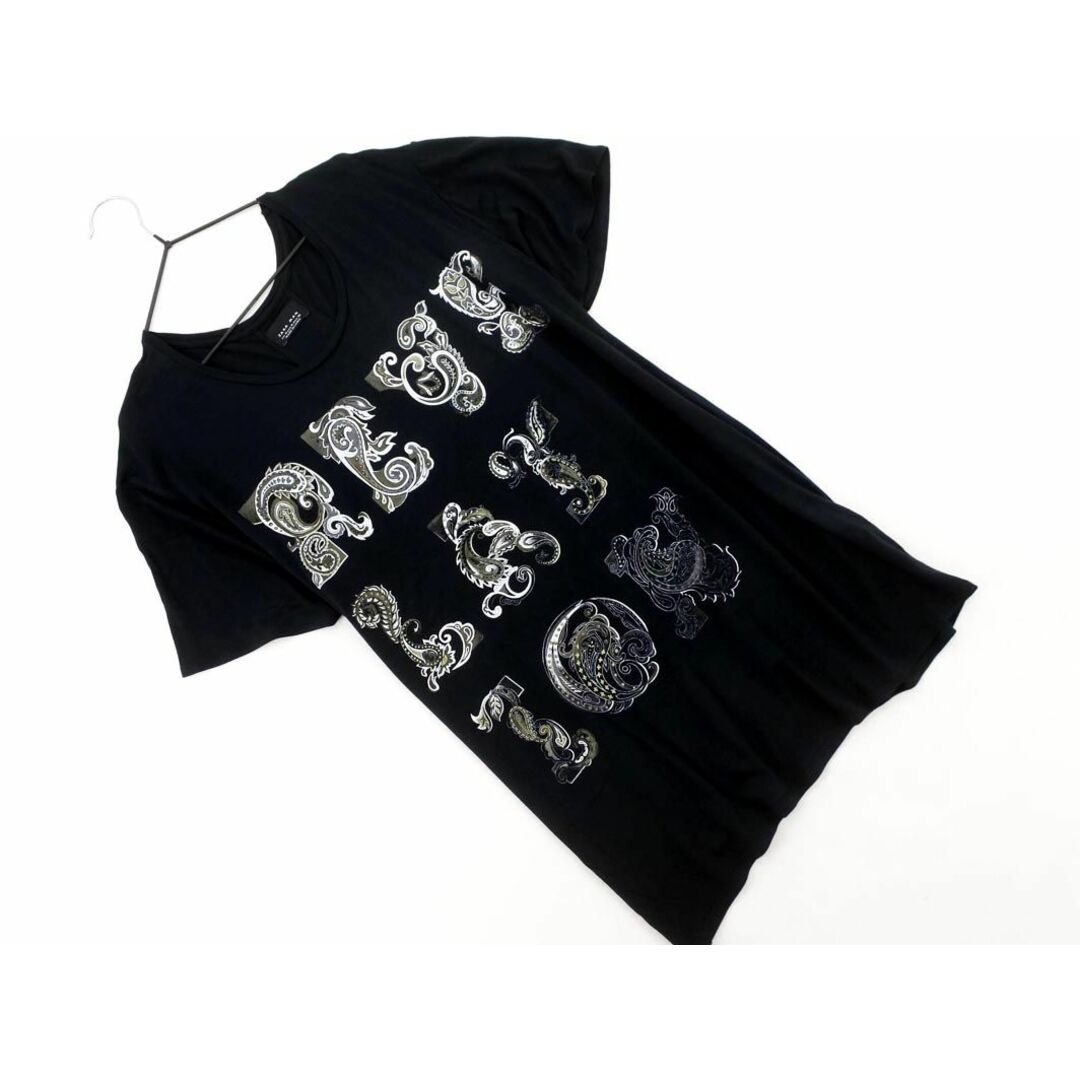 ZARA(ザラ)のZARA ザラ ラインストーン プリント Tシャツ sizeM/黒 ■◆ メンズ メンズのトップス(Tシャツ/カットソー(半袖/袖なし))の商品写真