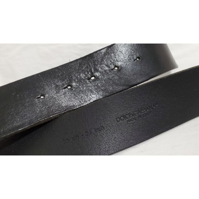 正規レア ドルチェ&ガッバーナ オーバルサークル リングバックル レザーベルト黒