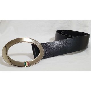 正規レア ドルチェ&ガッバーナ オーバルサークル リングバックル レザーベルト黒