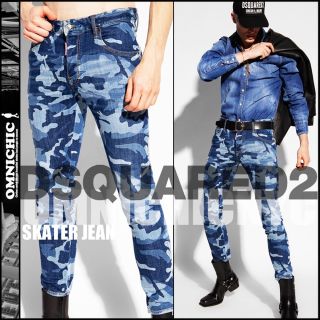 ディースクエアード(DSQUARED2)の22春夏9.2万DSQUARED2ディースクエアードカモフラスケーターデニム46(デニム/ジーンズ)