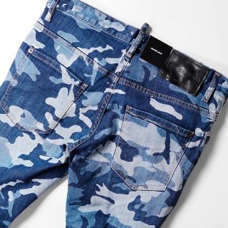 22春夏9.2万DSQUARED2ディースクエアードカモフラスケーターデニム48-