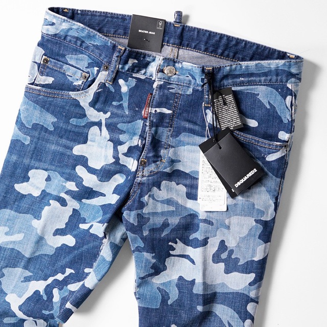 22春夏9.2万DSQUARED2ディースクエアードカモフラスケーターデニム50
