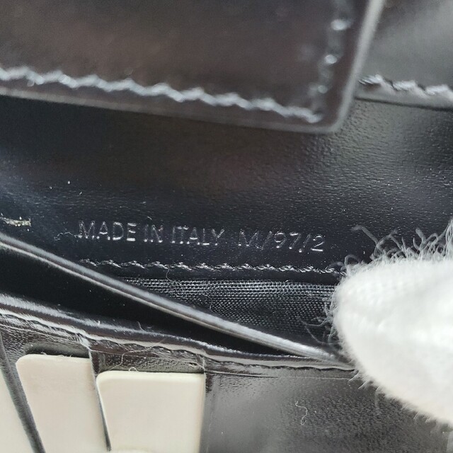 未使用に近い】 CELINE セリーヌ 黒 マカダム柄 2つ折り財布 財布
