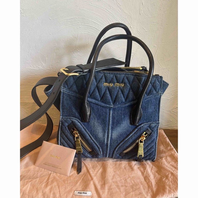 miumiu - 美品☆miumiuデニムバイカーバッグの通販 by chimoko's shop