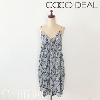 ココディール(COCO DEAL)の美品【COCO DEAL】花柄プリーツ キャミワンピース M(ひざ丈ワンピース)