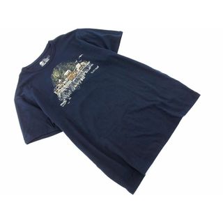 ティンバーランド(Timberland)のティンバーランド プリント Tシャツ sizeL/紺 ■◆ メンズ(Tシャツ/カットソー(半袖/袖なし))