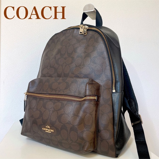 人気 COACH コーチ リュック バックパック シグネチャー ダーク