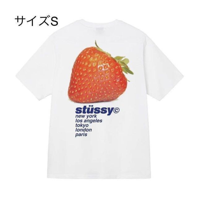 【新品】stussy Tシャツ　サイズS ホワイト　いちご