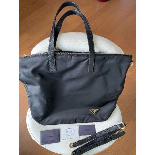 プラダ(PRADA)のPRADA ナイロン 2WAYトートバッグ BR4696 黒 GC有り(トートバッグ)