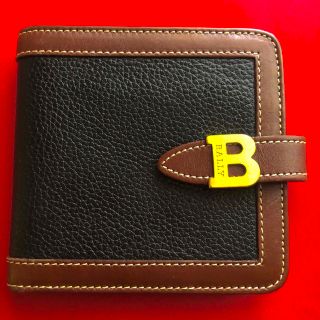 バリー(Bally)のレア Bally バリー 二つ折り財布 小銭入れ 札入れ カード入れ 茶　黒 (財布)