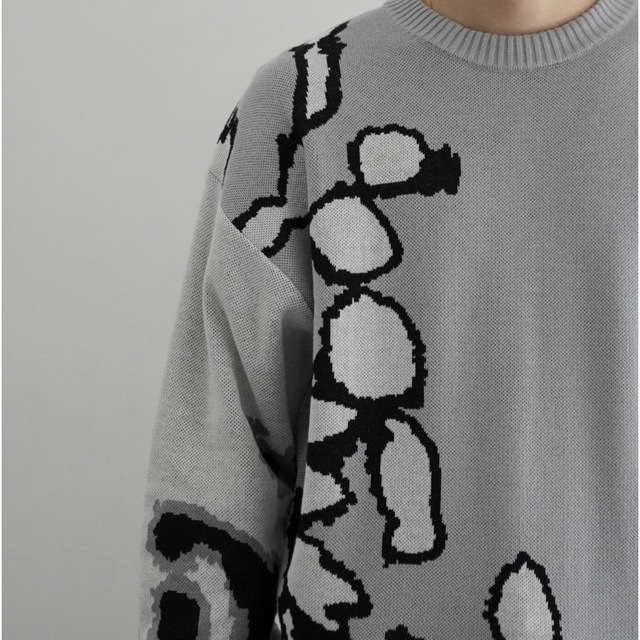 BAL JACQUARD COTTON CREWNECK SWEATER