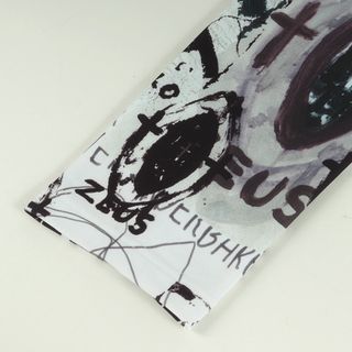 COMME des GARCONS コムデギャルソン Jonathan Meese グラフィック プリント ポリ メッシュ ロング カットソー ヨナタン メーゼ HOMME PLUS 19AW ホワイト 白 L トップス 長袖 日本製 ブランド【メンズ】