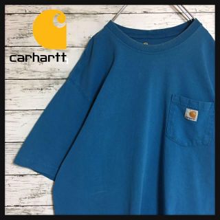 カーハート(carhartt)の【ビッグサイズ】カーハート　胸ポケットロゴ入りTシャツ ブルー系　K91(Tシャツ/カットソー(半袖/袖なし))