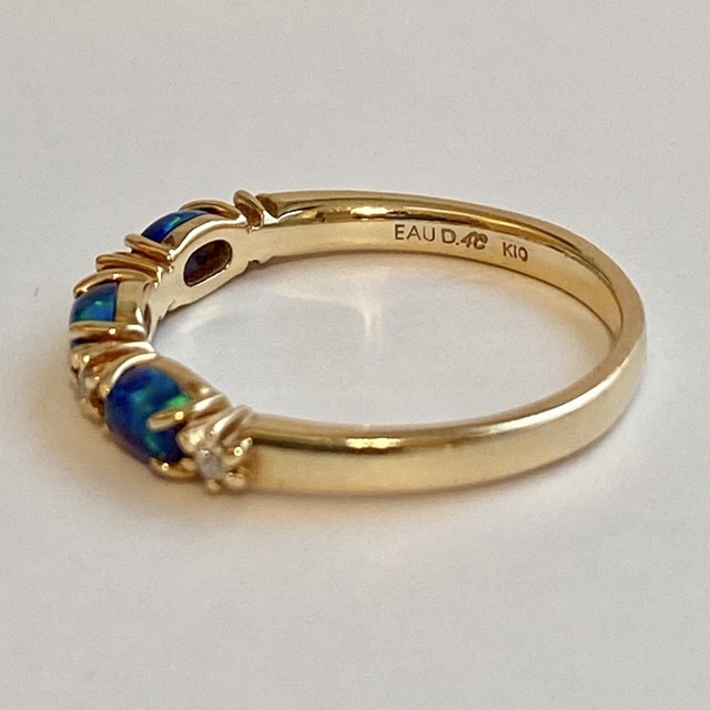 4℃(ヨンドシー)のEAU DOUCE 4℃ K10 リング　ブルーオパール　ダイヤ レディースのアクセサリー(リング(指輪))の商品写真