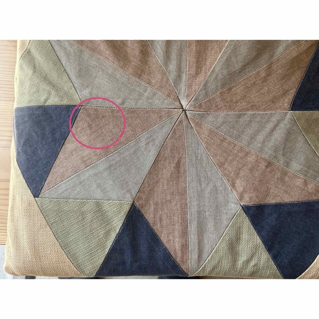 hug 座布団 2枚セット 麻柄 パッチワーク ハンドメイド 手作り