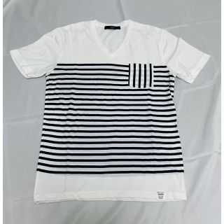 アズールバイマウジー(AZUL by moussy)の黒 ボーダーAZUL メンズ Tシャツ M(Tシャツ/カットソー(半袖/袖なし))