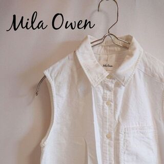 ミラオーウェン(Mila Owen)のMila Owen ミラオーエン F ノースリーブシャツ ホワイト カットソー(カットソー(半袖/袖なし))